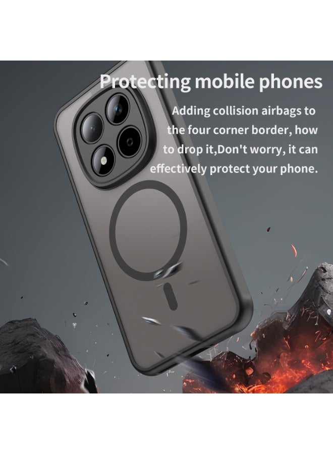 CHEROSIN Magnetic Matte Texture Phone Case for Xiaomi Redmi Note 15 Pro 5G Semi Transparent Frosted Shockproof Case Oil Repellent and Waterproof Phone Cover - Image 3